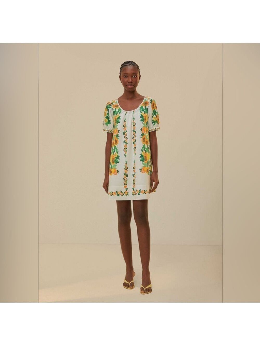 Farm Rio Papaya Salad Scarf Mini Dress
